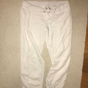 White Cropped Sweatpants